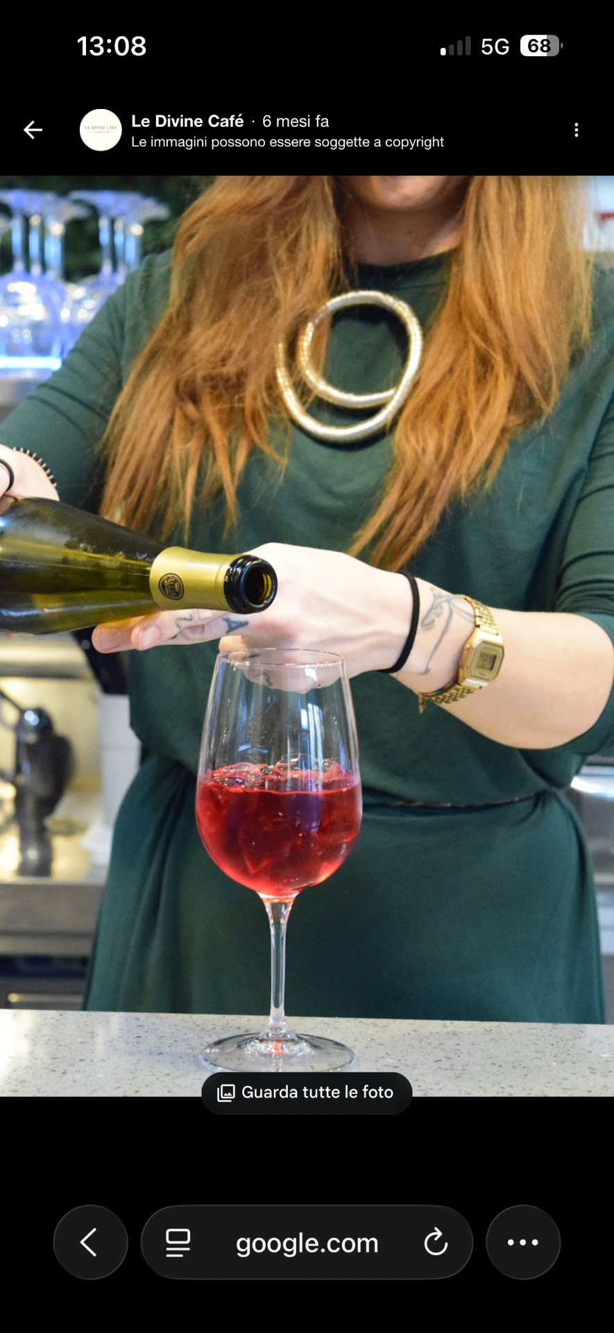 Servizio di vino al calice